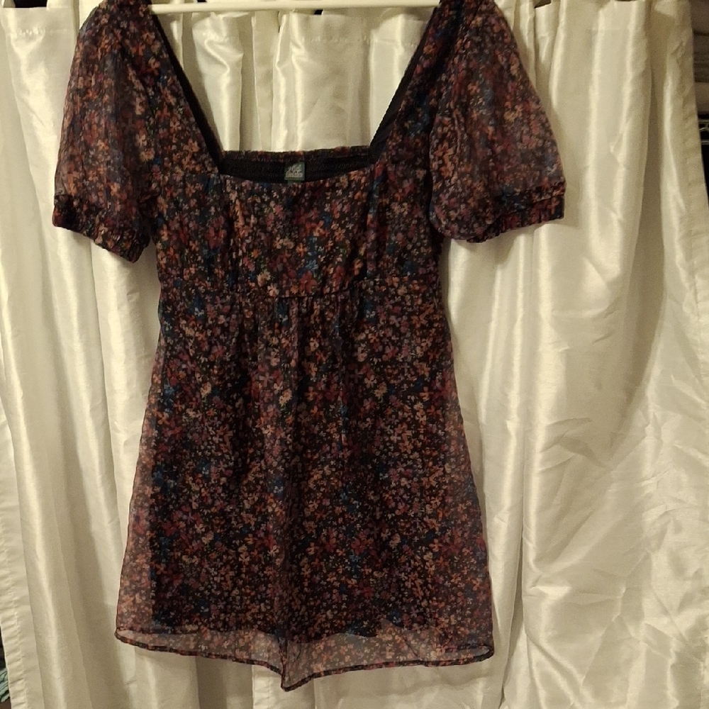 Wild Fable Multicolor Floral Sheer Dress Med